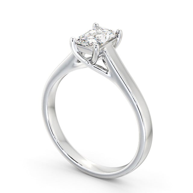Radiant Diamond Engagement Ring 18K White Gold Solitaire - Andrisa ENRA13_WG_SIDE