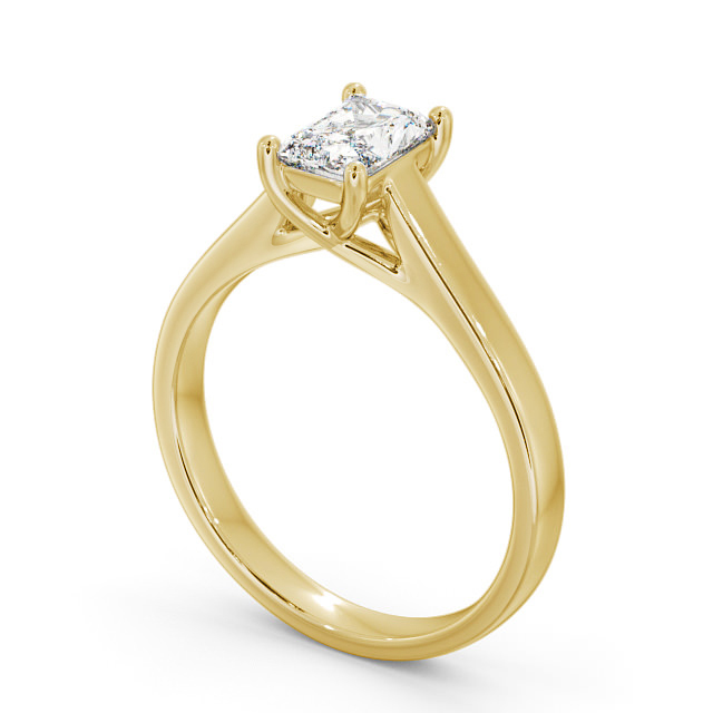 Radiant Diamond Engagement Ring 18K Yellow Gold Solitaire - Andrisa ENRA13_YG_SIDE