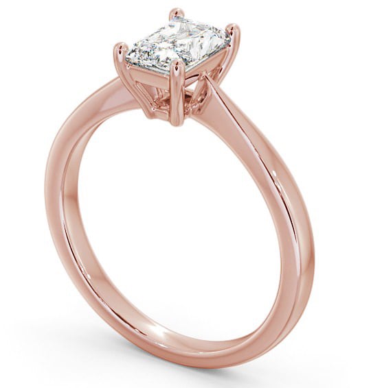 Radiant Diamond Pinched Band Engagement Ring 9K Rose Gold Solitaire ENRA14_RG_THUMB1