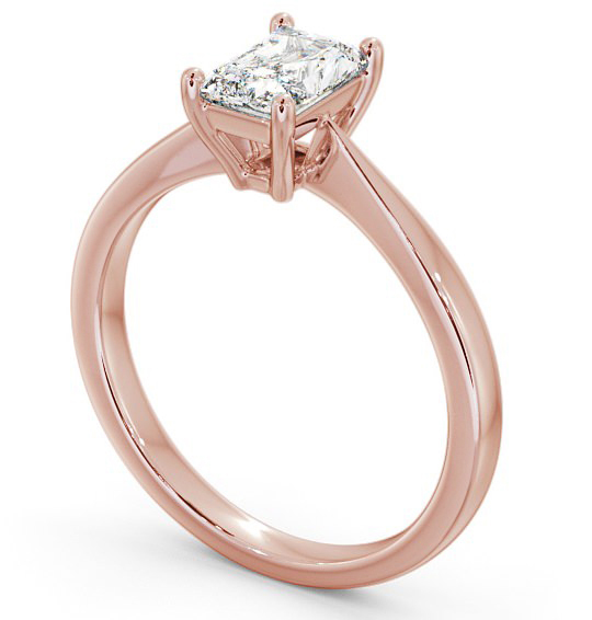 Radiant Diamond Pinched Band Engagement Ring 9K Rose Gold Solitaire ENRA14_RG_THUMB1 