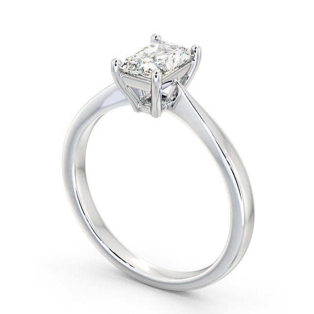 Radiant Diamond Engagement Ring Palladium Solitaire - Cassiana ENRA14_WG_SIDE