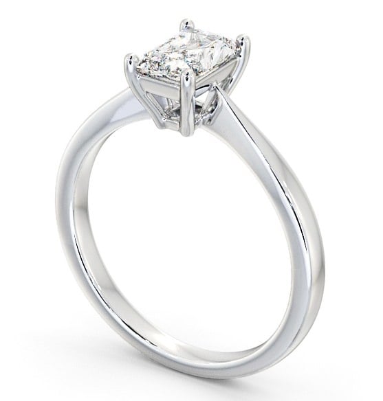 Radiant Diamond Pinched Band Engagement Ring Platinum Solitaire ENRA14_WG_THUMB1 