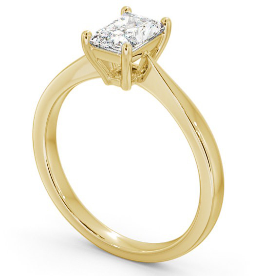 Radiant Diamond Pinched Band Engagement Ring 18K Yellow Gold Solitaire ENRA14_YG_THUMB1