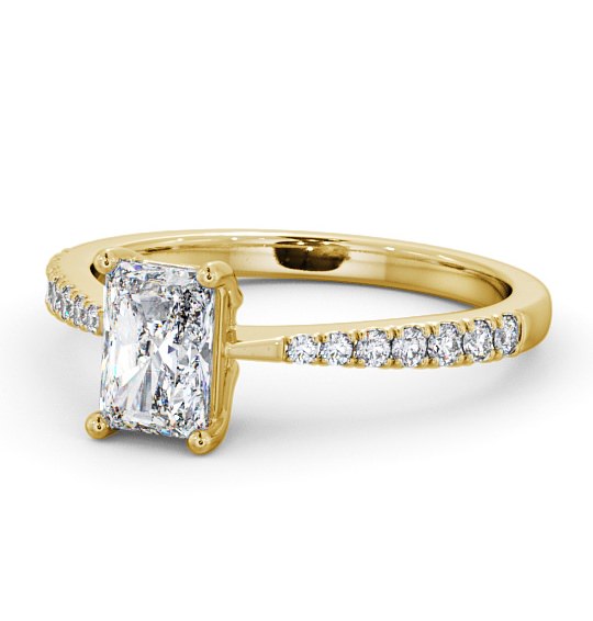  Radiant Diamond Engagement Ring 9K Yellow Gold Solitaire With Side Stones - Covelle ENRA14S_YG_THUMB2 