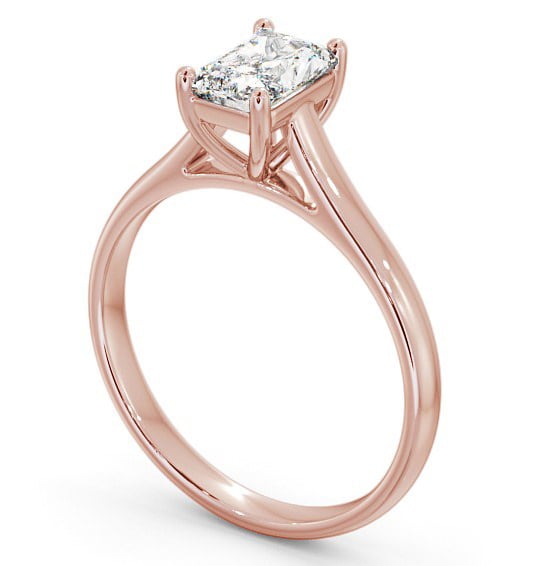 Radiant Diamond Classic 4 Prong Engagement Ring 18K Rose Gold Solitaire ENRA15_RG_THUMB1