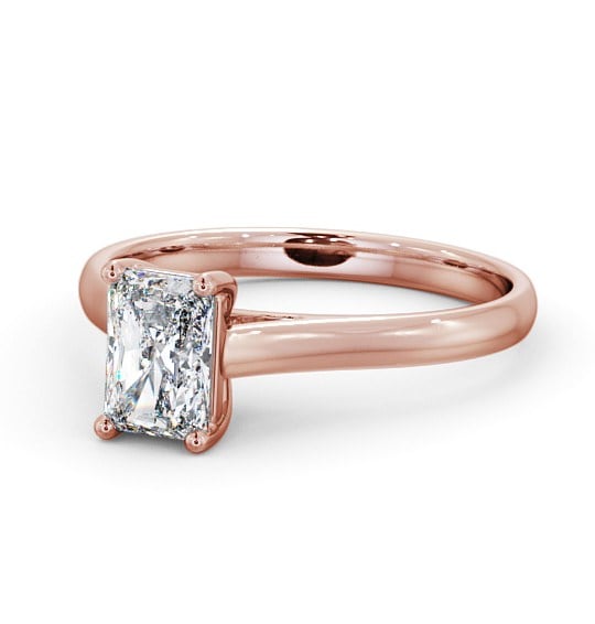 Radiant Diamond Classic 4 Prong Engagement Ring 18K Rose Gold Solitaire ENRA15_RG_THUMB2 