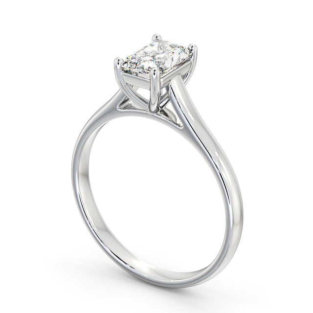 Radiant Diamond Engagement Ring 18K White Gold Solitaire - Macine ENRA15_WG_SIDE