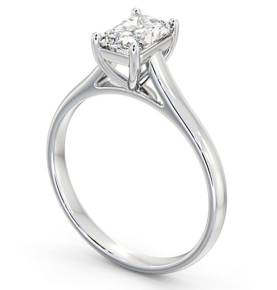 Radiant Diamond Classic 4 Prong Engagement Ring 18K White Gold Solitaire ENRA15_WG_THUMB1 