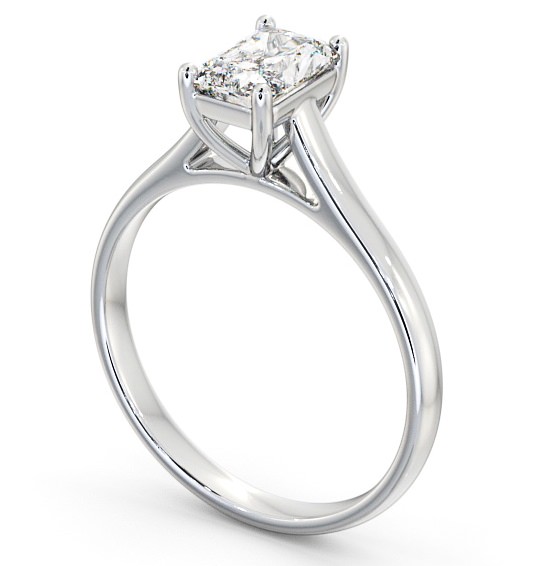 Radiant Diamond Classic 4 Prong Engagement Ring Platinum Solitaire ENRA15_WG_THUMB1 