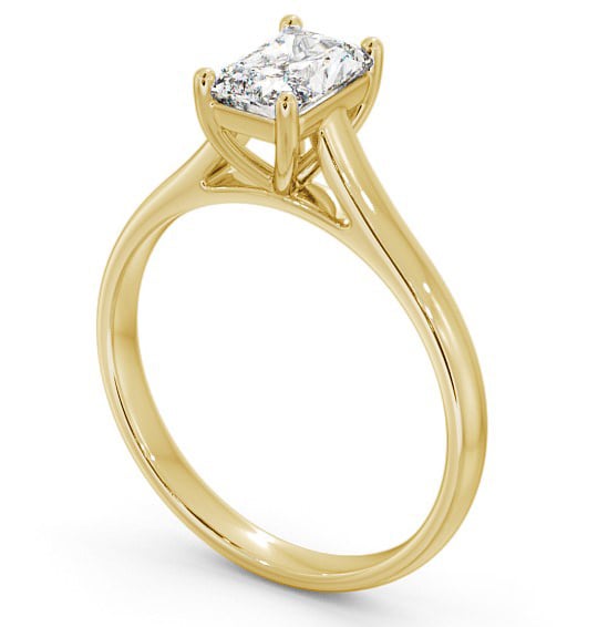Radiant Diamond Classic 4 Prong Engagement Ring 9K Yellow Gold Solitaire ENRA15_YG_THUMB1