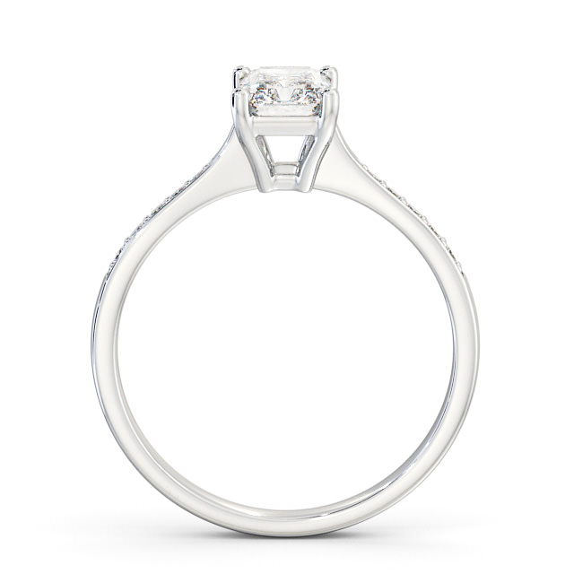 Radiant Diamond Engagement Ring Palladium Solitaire With Side Stones - Bermel ENRA15S_WG_UP