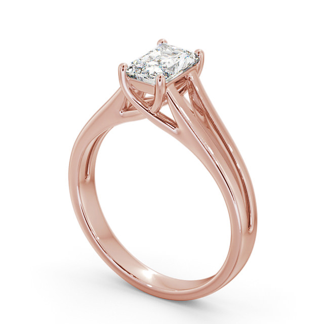 Radiant Diamond Engagement Ring 18K Rose Gold Solitaire - Pricela ENRA16_RG_SIDE