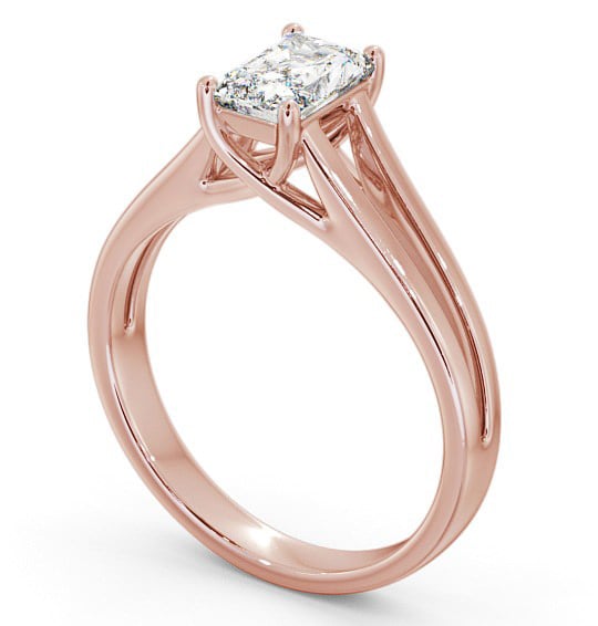 Radiant Diamond Split Band Engagement Ring 18K Rose Gold Solitaire ENRA16_RG_THUMB1