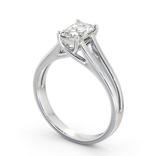 Radiant Diamond Engagement Ring 18K White Gold Solitaire - Pricela ENRA16_WG_SIDE
