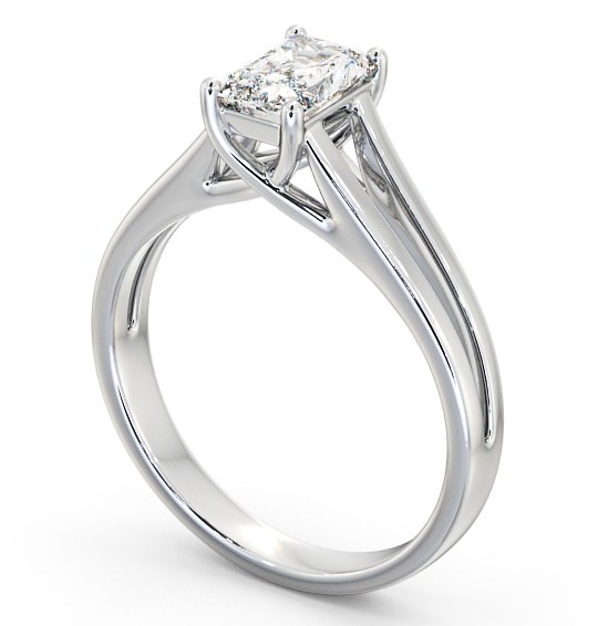 Radiant Diamond Split Band Engagement Ring Platinum Solitaire ENRA16_WG_THUMB1 