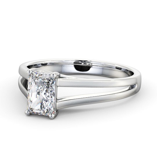 Radiant Diamond Split Band Engagement Ring 18K White Gold Solitaire ENRA16_WG_THUMB2 