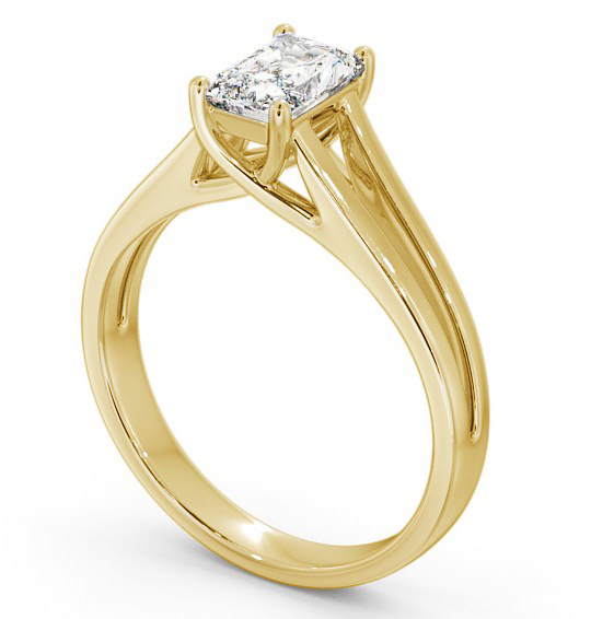 Radiant Diamond Split Band Engagement Ring 18K Yellow Gold Solitaire ENRA16_YG_THUMB1 