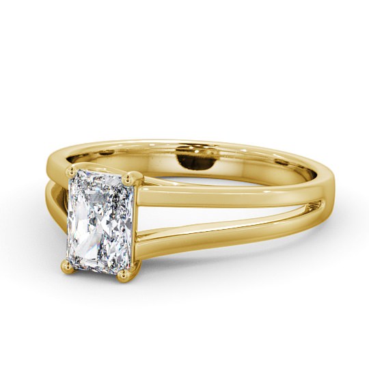 Radiant Diamond Split Band Engagement Ring 18K Yellow Gold Solitaire ENRA16_YG_THUMB2 