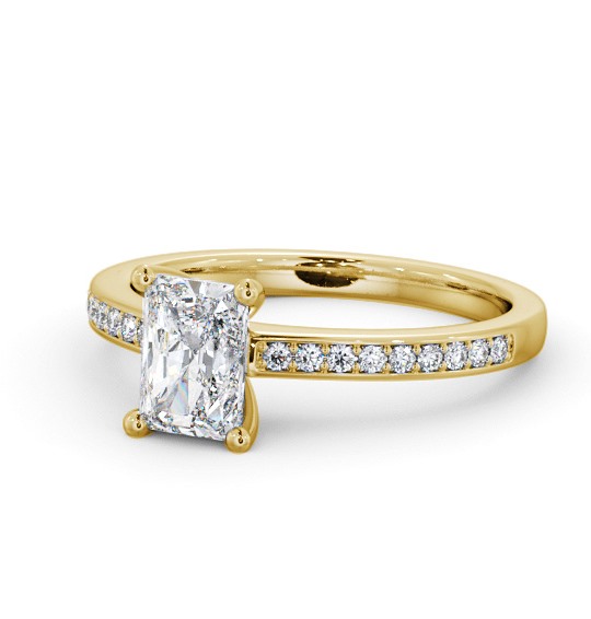  Radiant Diamond Engagement Ring 18K Yellow Gold Solitaire With Side Stones - Dominique ENRA16S_YG_THUMB2 
