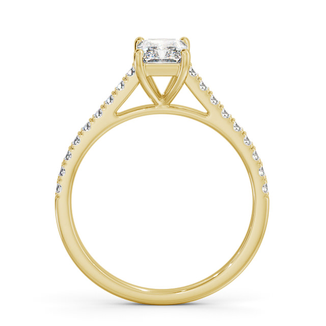 Radiant Diamond Engagement Ring 9K Yellow Gold Solitaire With Side Stones - Reina ENRA17_YG_UP