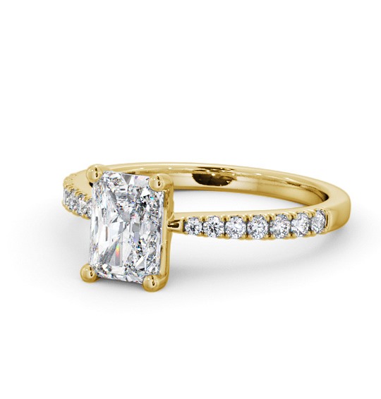  Radiant Diamond Engagement Ring 9K Yellow Gold Solitaire With Side Stones - Aida ENRA17S_YG_THUMB2 