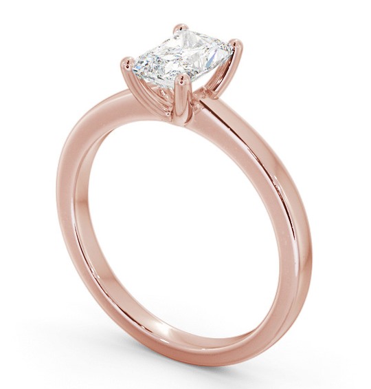 Radiant Diamond Classic 4 Prong Engagement Ring 18K Rose Gold Solitaire ENRA18_RG_THUMB1