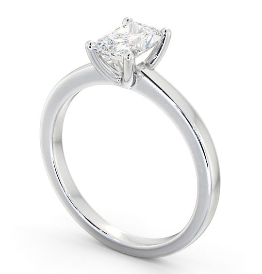 Radiant Diamond Classic 4 Prong Engagement Ring Platinum Solitaire ENRA18_WG_THUMB1