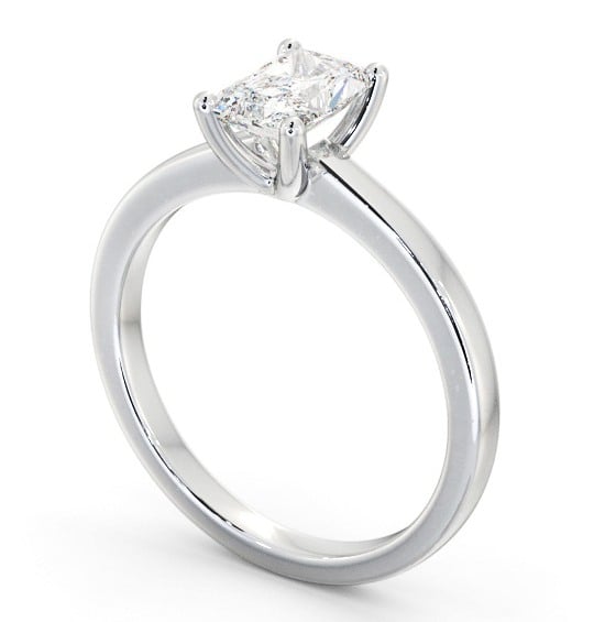 Radiant Diamond Classic 4 Prong Engagement Ring 18K White Gold Solitaire ENRA18_WG_THUMB1