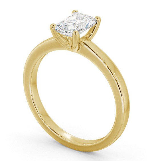 Radiant Diamond Classic 4 Prong Engagement Ring 18K Yellow Gold Solitaire ENRA18_YG_THUMB1 