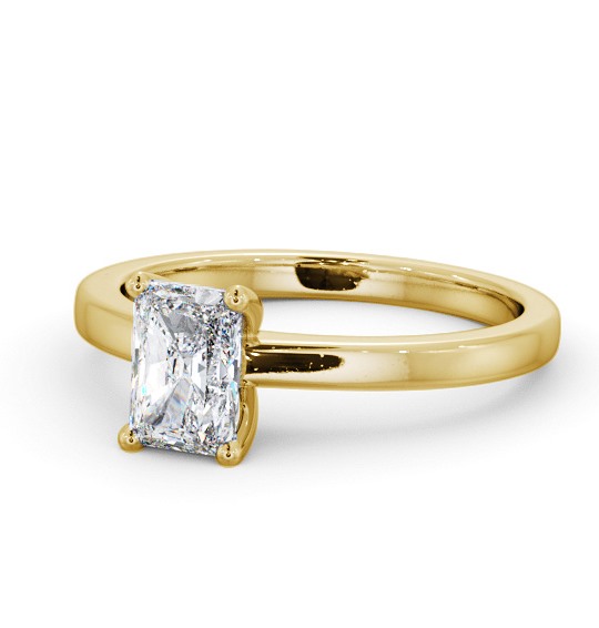 Radiant Diamond Classic 4 Prong Engagement Ring 18K Yellow Gold Solitaire ENRA18_YG_THUMB2 