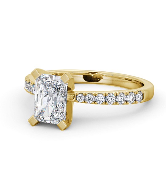  Radiant Diamond Engagement Ring 18K Yellow Gold Solitaire With Side Stones - Benedetta ENRA18S_YG_THUMB2 