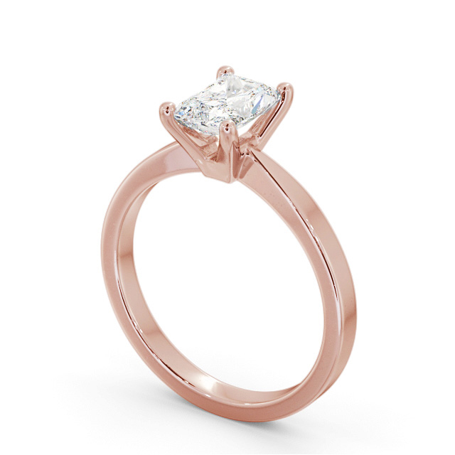 Radiant Diamond Engagement Ring 9K Rose Gold Solitaire - Elsworth ENRA19_RG_SIDE