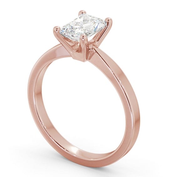 Radiant Diamond Classic 4 Prong Engagement Ring 9K Rose Gold Solitaire ENRA19_RG_THUMB1