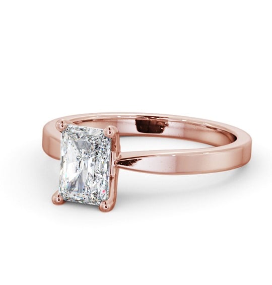 Radiant Diamond Classic 4 Prong Engagement Ring 18K Rose Gold Solitaire ENRA19_RG_THUMB2 