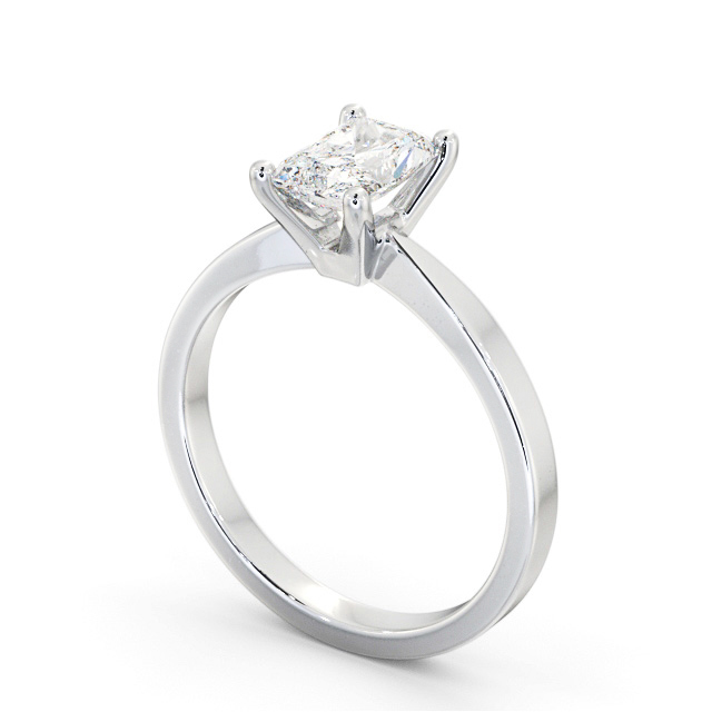 Radiant Diamond Engagement Ring 18K White Gold Solitaire - Elsworth ENRA19_WG_SIDE