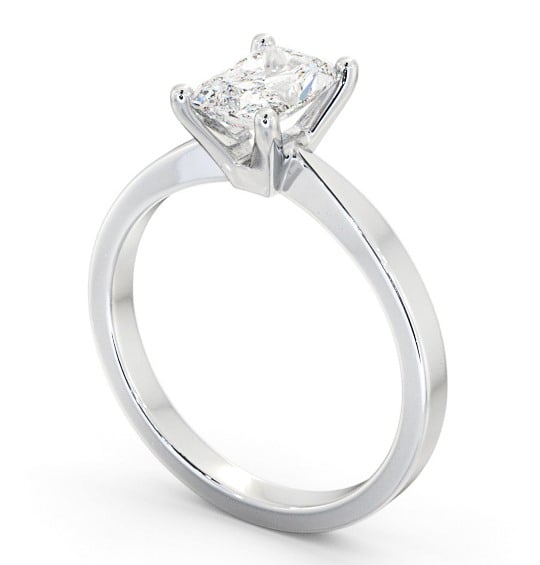 Radiant Diamond Classic 4 Prong Engagement Ring Platinum Solitaire ENRA19_WG_THUMB1