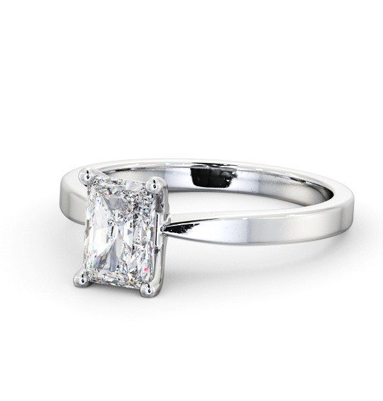 Radiant Diamond Classic 4 Prong Engagement Ring 18K White Gold Solitaire ENRA19_WG_THUMB2 