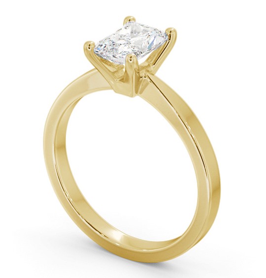 Radiant Diamond Classic 4 Prong Engagement Ring 18K Yellow Gold Solitaire ENRA19_YG_THUMB1