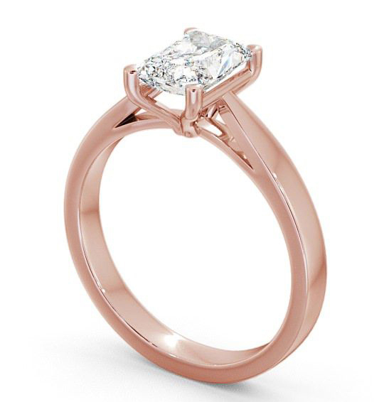 Radiant Diamond Tapered Band Engagement Ring 9K Rose Gold Solitaire ENRA1_RG_THUMB1