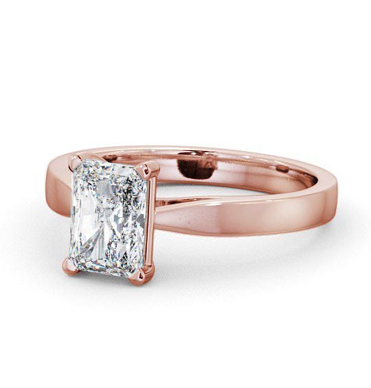 Radiant Diamond Tapered Band Engagement Ring 18K Rose Gold Solitaire ENRA1_RG_THUMB2 