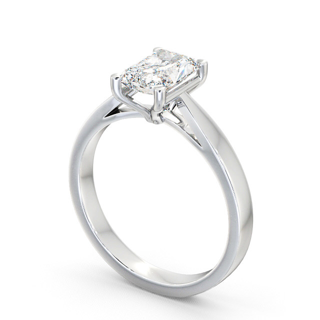 Radiant Diamond Engagement Ring Palladium Solitaire - Aldham ENRA1_WG_SIDE