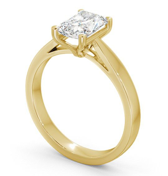 Radiant Diamond Tapered Band Engagement Ring 9K Yellow Gold Solitaire ENRA1_YG_THUMB1