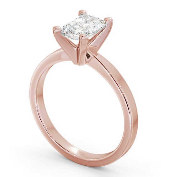 Radiant Diamond Square Prongs Engagement Ring 18K Rose Gold Solitaire ENRA20_RG_THUMB1 