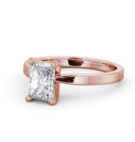 Radiant Diamond Square Prongs Engagement Ring 18K Rose Gold Solitaire ENRA20_RG_THUMB2 