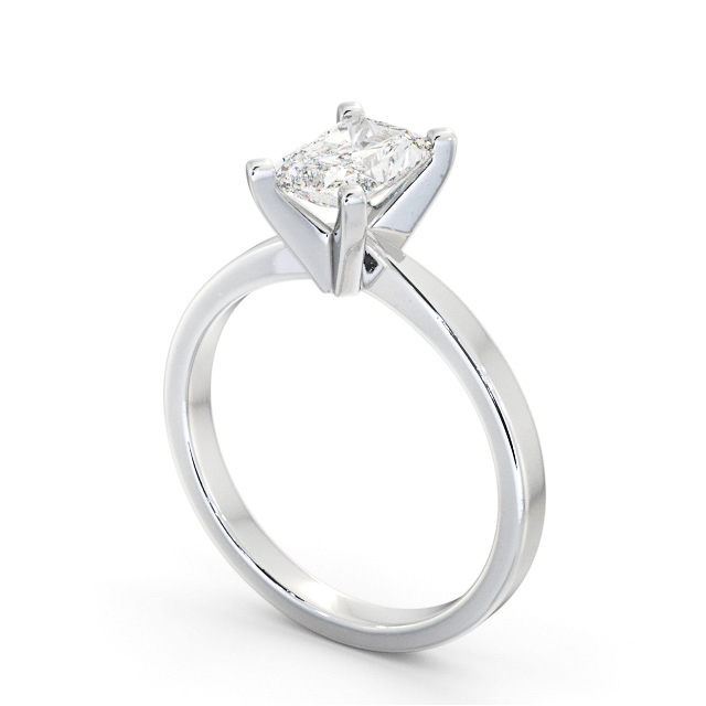 Radiant Diamond Engagement Ring 18K White Gold Solitaire - Fabienne ENRA20_WG_SIDE