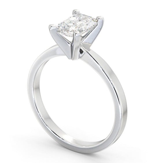 Radiant Diamond Square Prongs Engagement Ring Platinum Solitaire ENRA20_WG_THUMB1