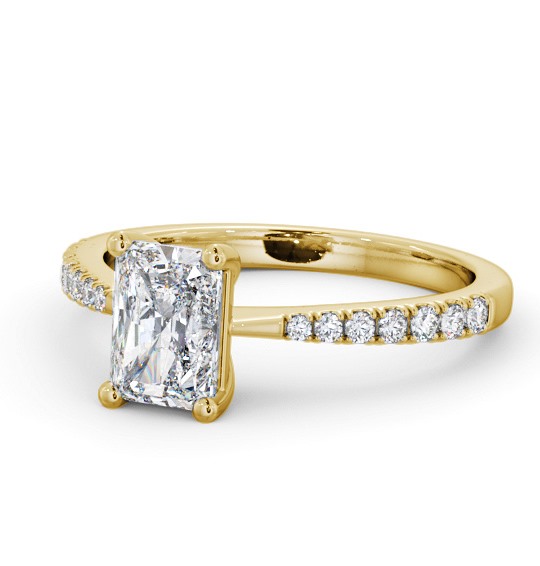  Radiant Diamond Engagement Ring 18K Yellow Gold Solitaire With Side Stones - Laya ENRA20S_YG_THUMB2 