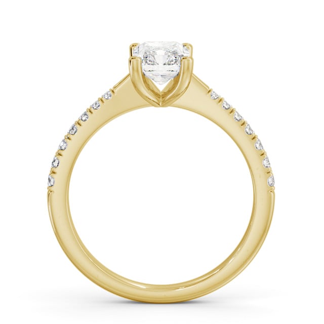 Radiant Diamond Engagement Ring 18K Yellow Gold Solitaire With Side Stones - Laya ENRA20S_YG_UP