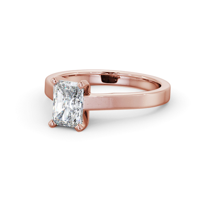 Radiant Diamond Engagement Ring 9K Rose Gold Solitaire - Ealand ENRA21_RG_FLAT