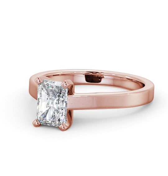 Radiant Diamond Square Prongs Engagement Ring 18K Rose Gold Solitaire ENRA21_RG_THUMB2 